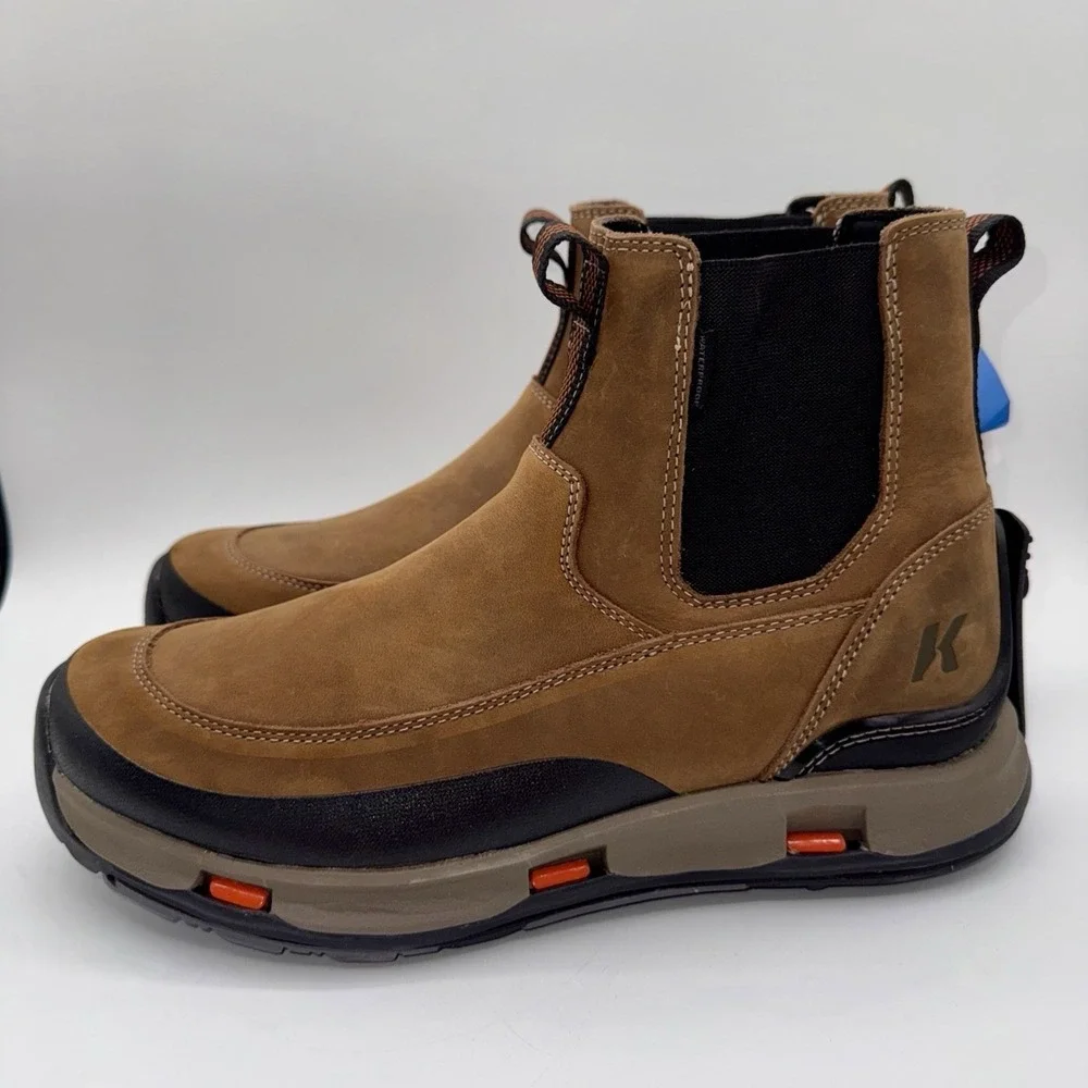 Korkers Alpine Trailtrac Boots Men's Size 11.5 Brown Waterproof Leather